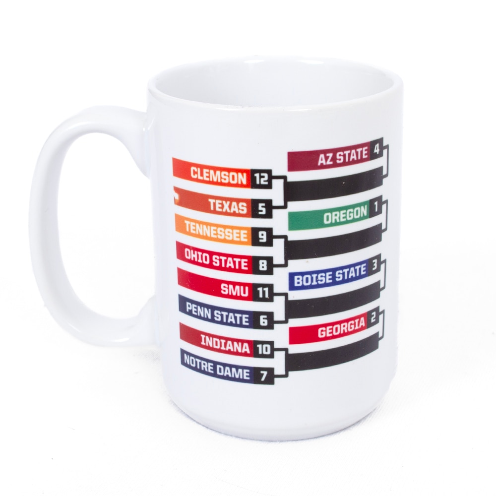 Playoffs, Logo Brand, White, Traditional Mugs, Ceramic, Home & Auto, Football, Post Season, 2025 College Football, Bracket, 15 ounce, 918381